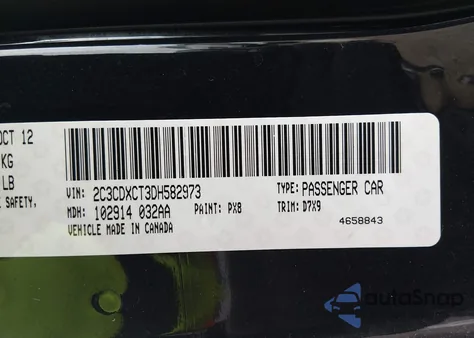 2013 Dodge Charger R/T z USA, uszkodzony, nr VIN 2C3CDXCT3DH582973